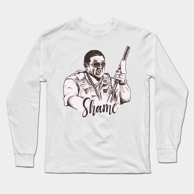 Hott Fuzz - Shame Long Sleeve T-Shirt by TheAnchovyman